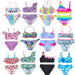 Flickor Tankini Baddräkt Sjöjungfruprint – Sommarstrandkläder | 3-12 år