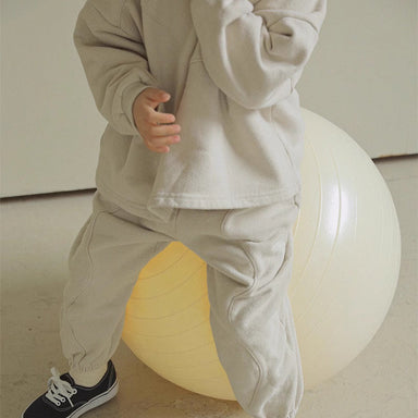 Träningsdräkt – UrbanComfy Unisex, Grå/Beige, Bomull, Storlek 0–6 år