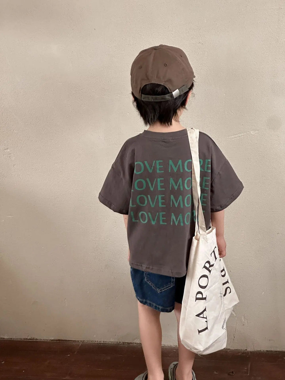 Oversized T-shirt – CozyLove Unisex, Grå/Beige, Bomull, Storlek 0–8 år