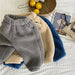 Teddyjoggingbyxa – Snuggle Unisex, Brun/Grå/Blå, Bomull, Storlek 0–6 år