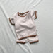 Aureli Mjukt Ribbat Lounge-set – Baby & Småbarn 0–3 år Sommarset – T-shirt + Shorts – Beige/Brun – Mjukt & Unisex