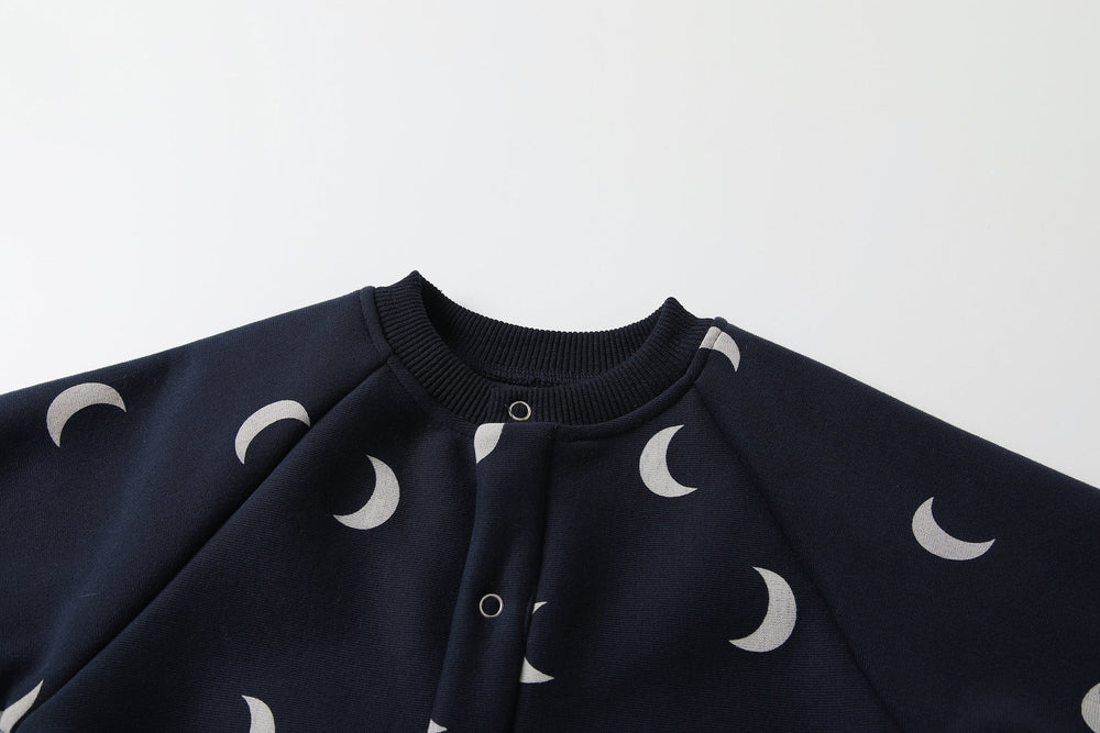 Byxdress/overall med manar – MoonDreamer Baby, unisex, svart, bomull, storlek 0–2 år
