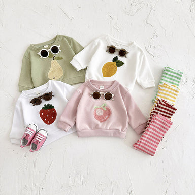 Set med leggings och tröja – BerryBabe Flickor, Rosa/Gul/Grön, Bomull, Storlek 0–3 år