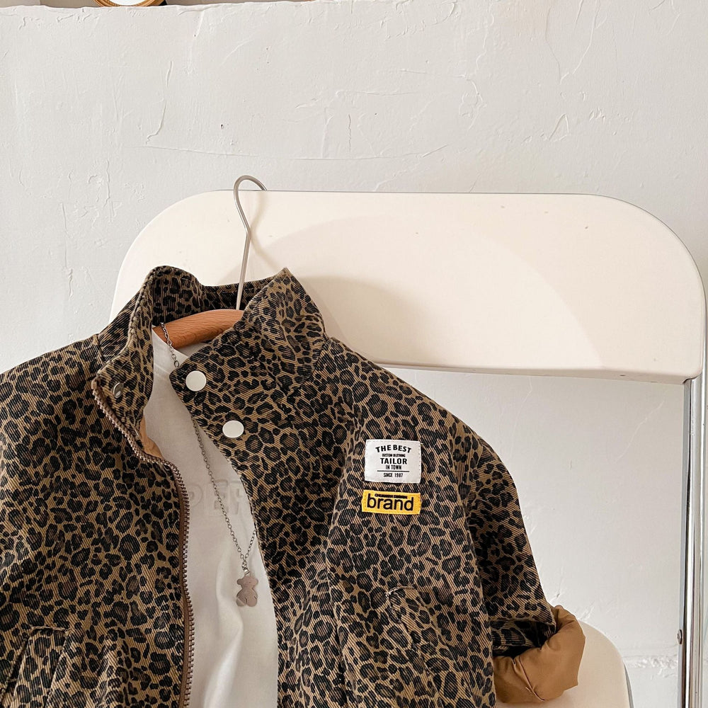Jacka med Leopardmönster – Gitega Flickor, Brun, Bomull, Storlek 1–8 år