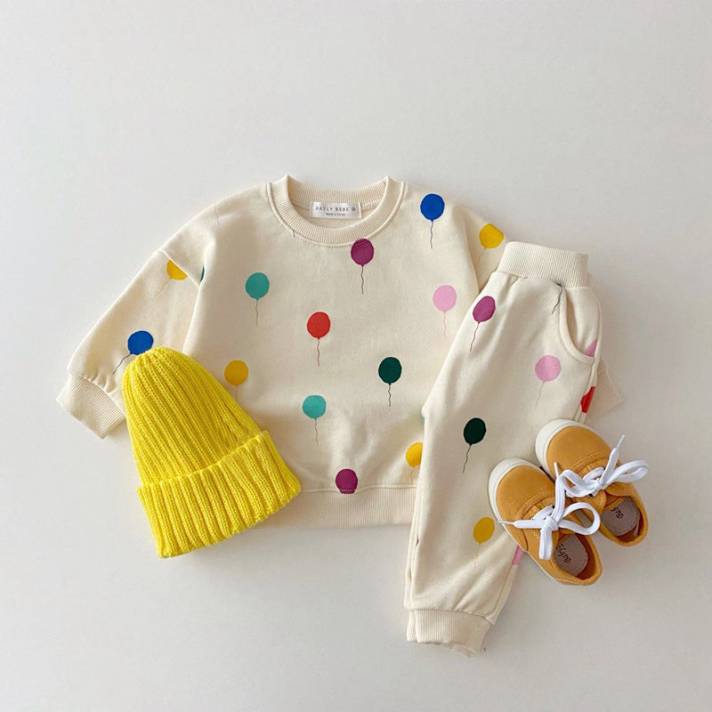 Träningsdräkt med ballonger – Balloony födelsedagsoutfit unisex, bomull, storlek 0–5 år