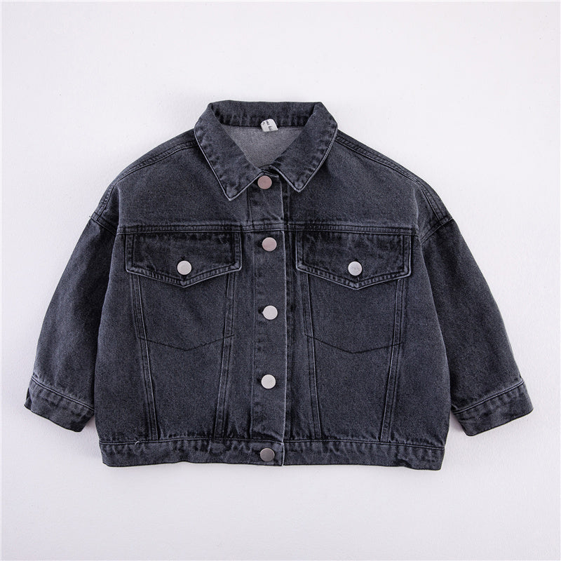 Klassisk Jeansjacka – Unisex, Blå/Svart, Bomull, Denim, Storlek 1–8 år