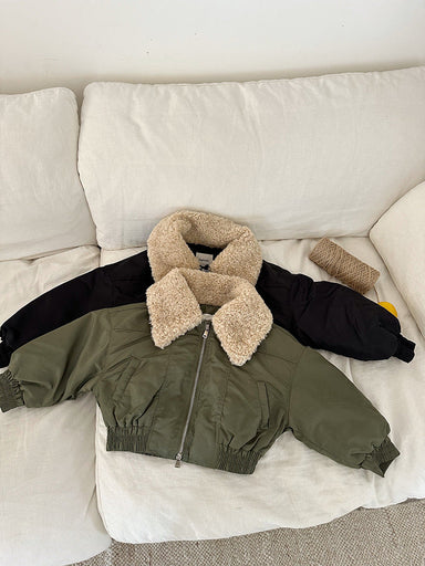Bomberjacka – Frosty Club Flickor, Svart/Grön, Polyester, Storlek 1–8 år
