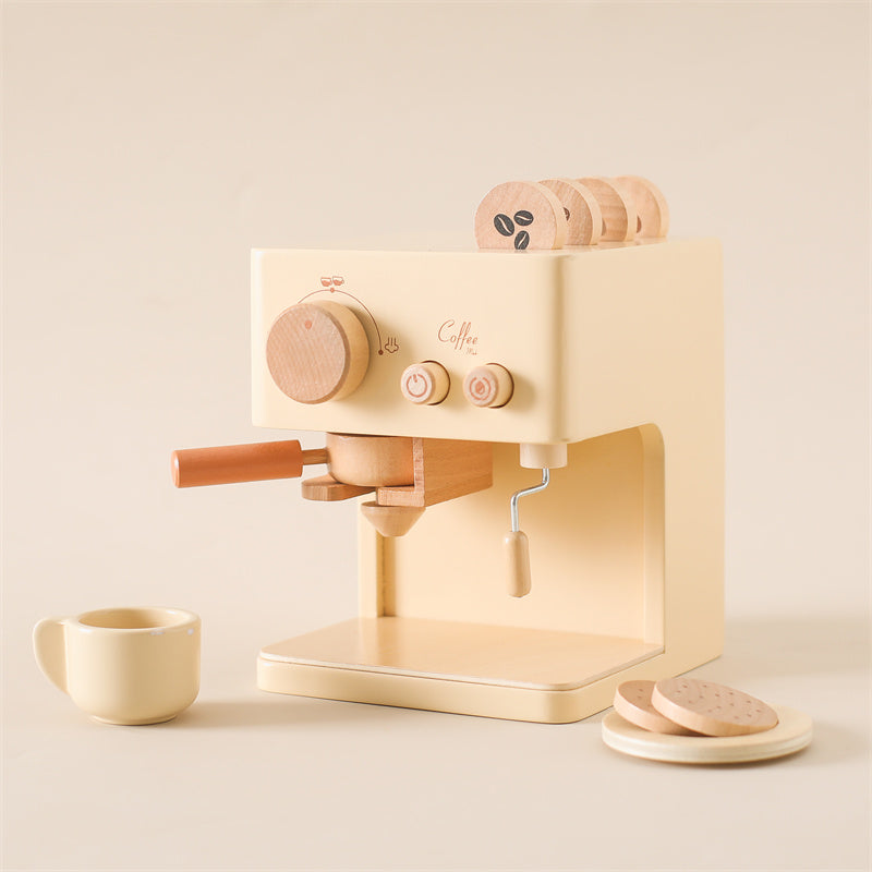 Träkaffemaskin – Little Barista | Pedagogiskt Rollspel Leksak | Hållbar & Interaktiv | Från 1 År