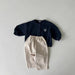 Väst med Love Me broderi – Tender Flickor, Blå/Beige, Bomull, Storlek 0–6 år
