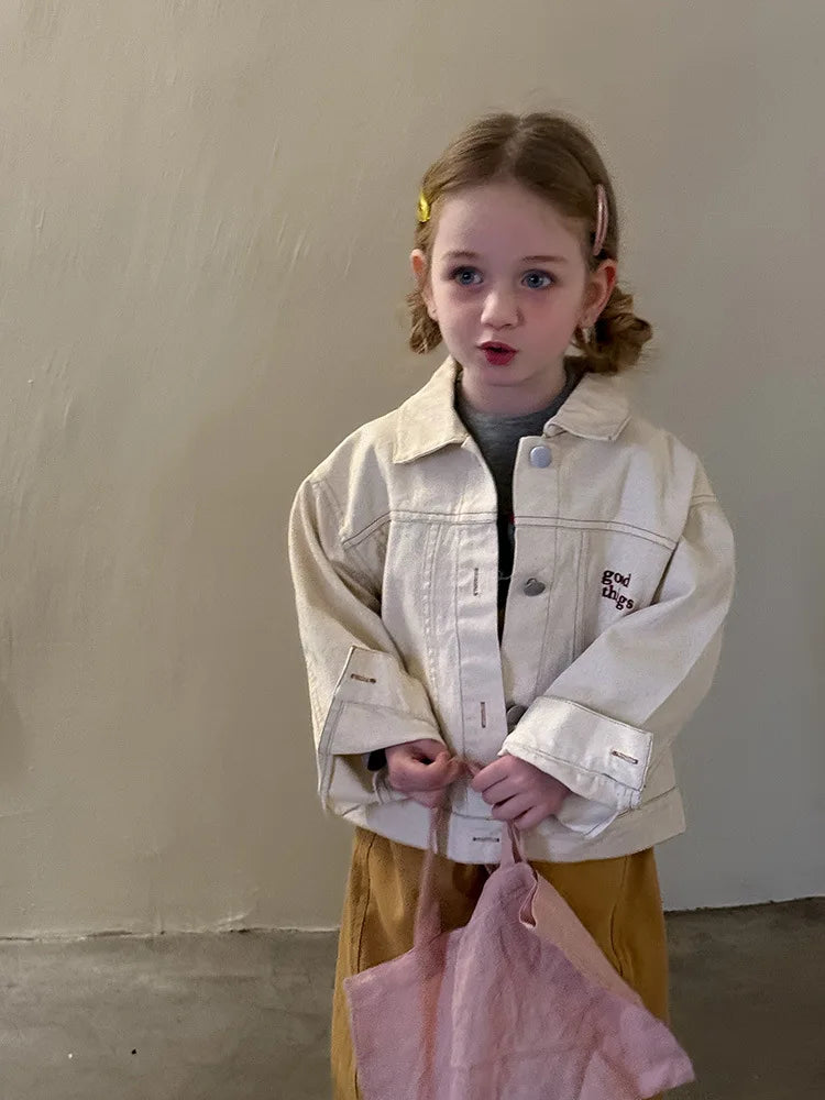 LUNÉ Barnjacka med brodyr | Unisexjacka i bomull (1–9 år)