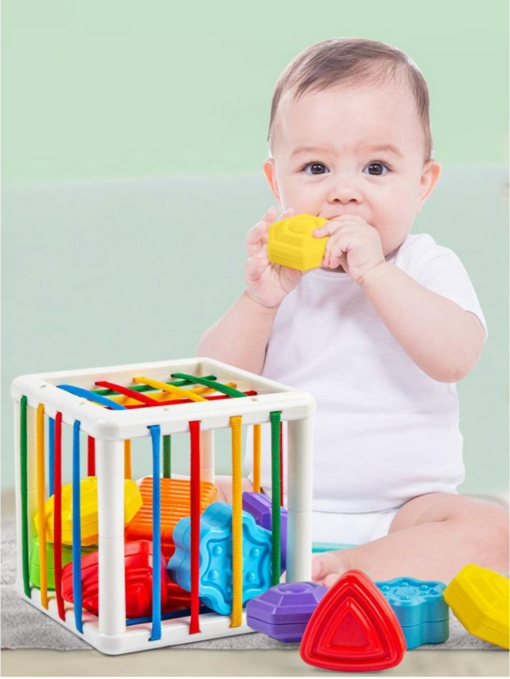 Sensorisk formkub – KibiTots Baby, Montessori, BPA-fri, från 6 månader