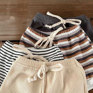 Unisex Baby Sommarset – 2-delat Ribbat Bomull T-shirt & Shorts | Nilo & Nox (0–3 år)