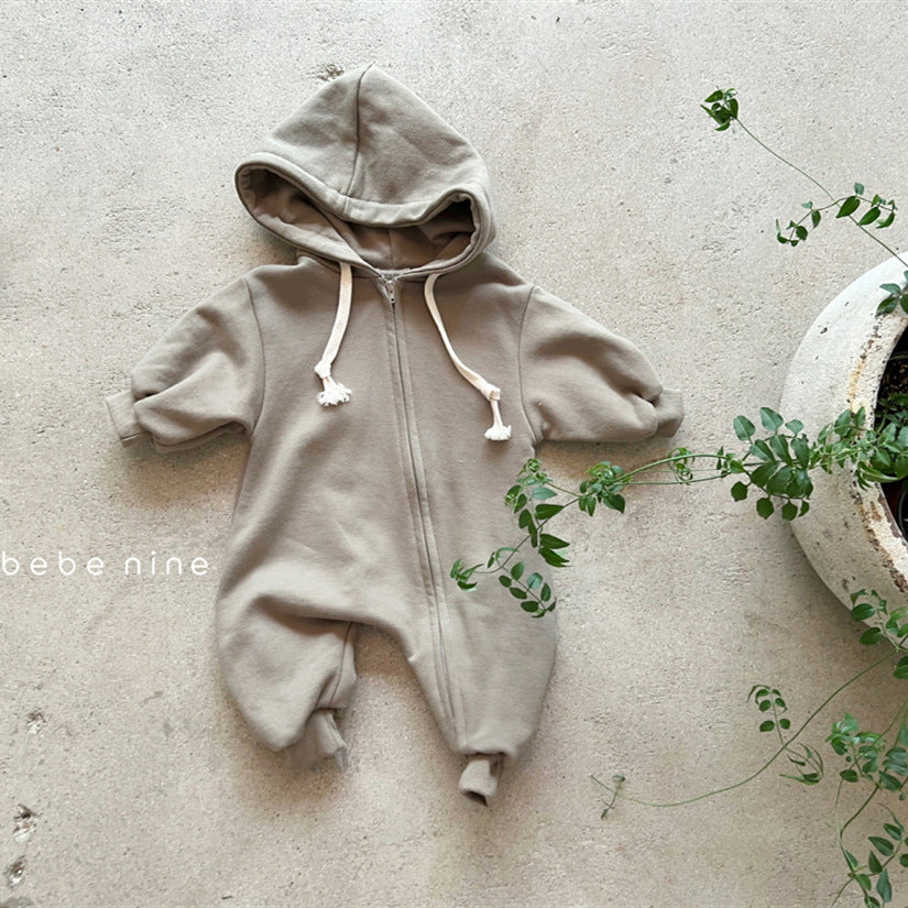 Babydräkt med Huvud – Moussy Jumpsuit i Bomullsblandning (0–3 år) – Unisex, Mjuk & Lätt att Ta På