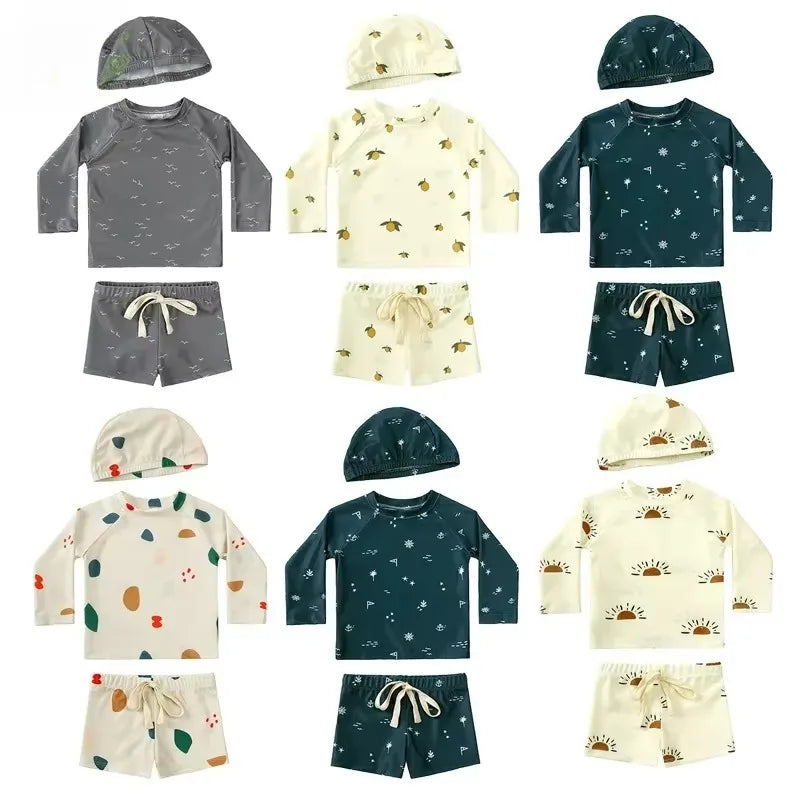 Baby Pojkar UV Simset med Hatt – UPF 50+ | 9M-7 år