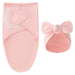 Inbäddningsfilt & Mössa – DreamNest Luxe, Unisex, Grå/Grön/Rosa/Vit/Brun, Bomull, Nyfödd