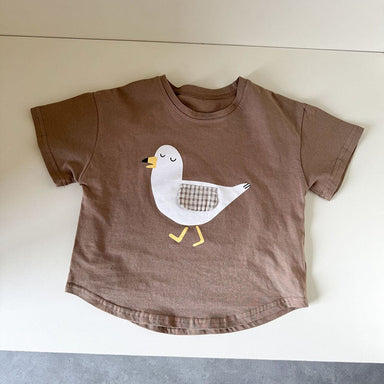 3D T-shirt med haj och mås – Baby, Småbarn, Förskolebarn, Barn, Blå/Brun, Bomull, Storlek 0–8 år