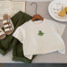 T-shirt med avokadotryck – Småbarn, Förskolebarn, Barn, Vit/Gul, Bomull, Storlek 2–7 år