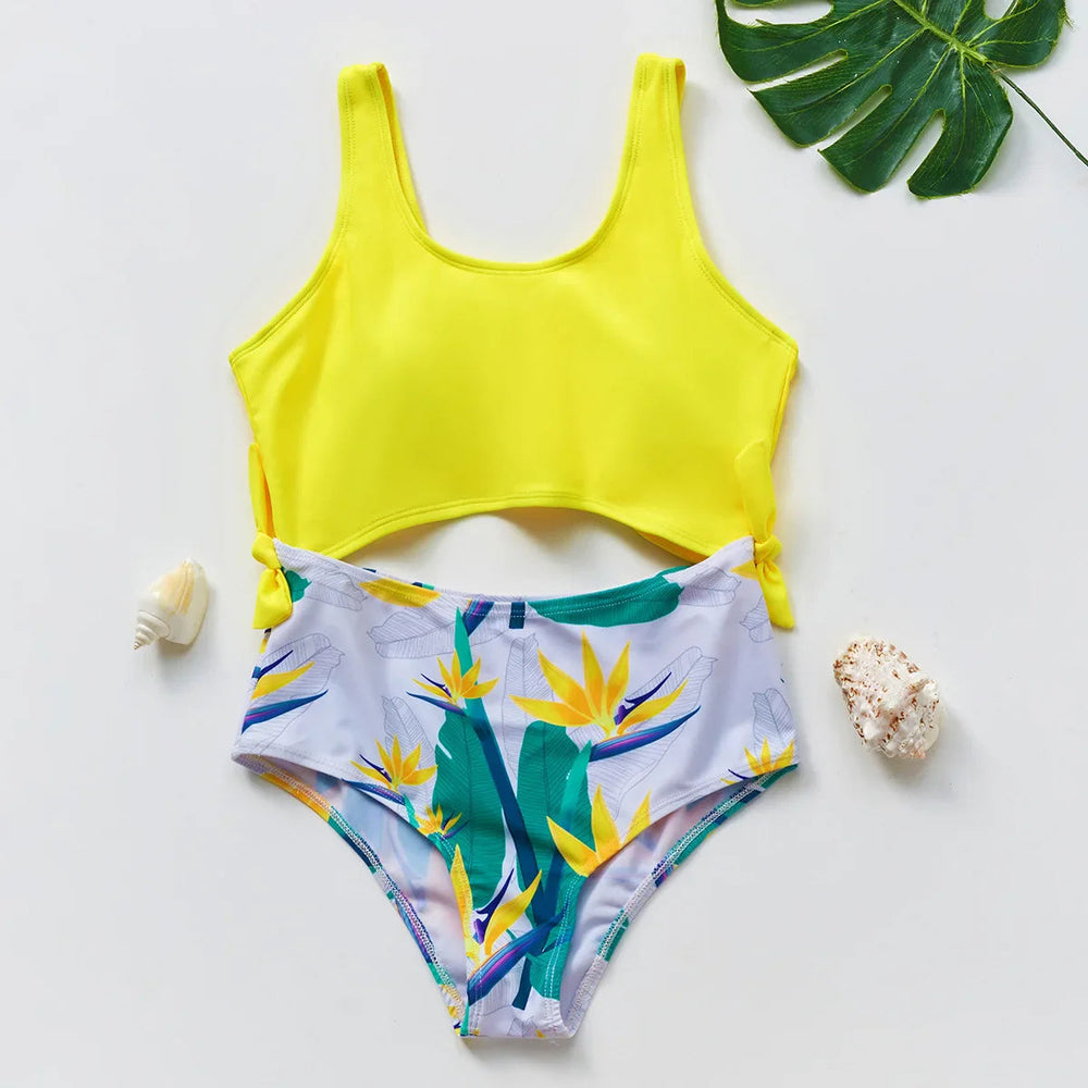 Flickor Tankini Baddräkt Sjöjungfruprint – Sommarstrandkläder | 3-12 år