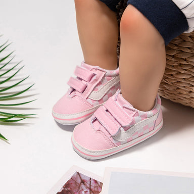 TinySteps Checker Babysneakers 0–1,5 år – Första Skor Halkfria | Kardborreband | Rutig Canvas