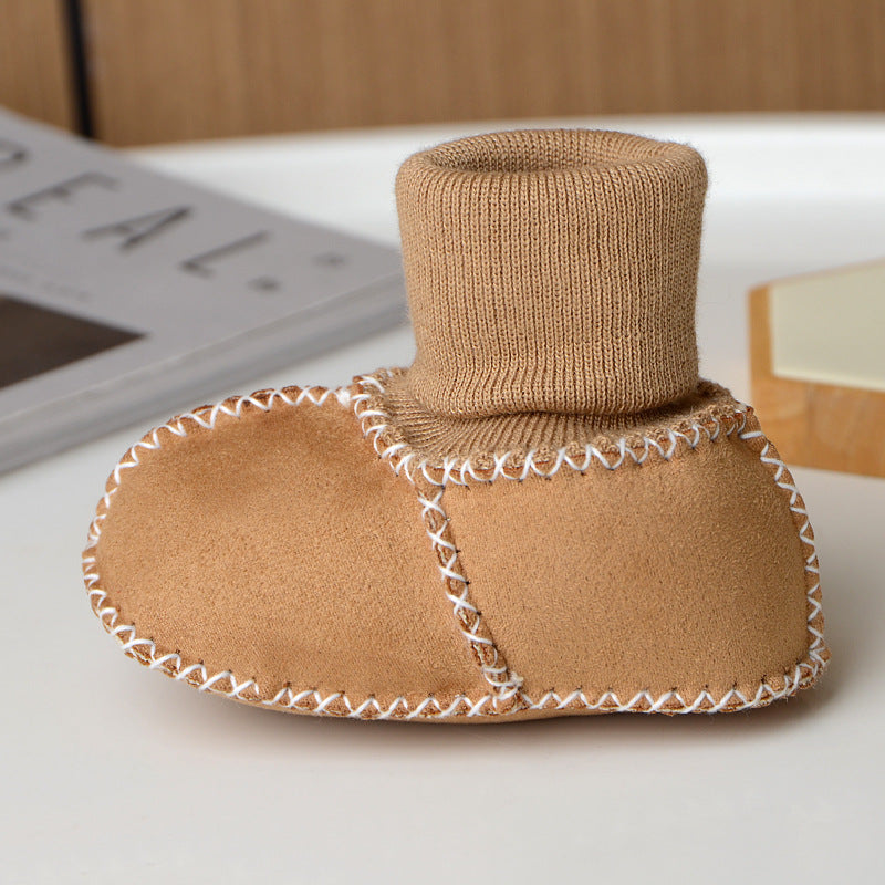 Babytossor – CuddleToes Unisex, Brun/Grå/Beige/Rosa/Röd/Blå, Mocka, Storlek 0–12 Månader