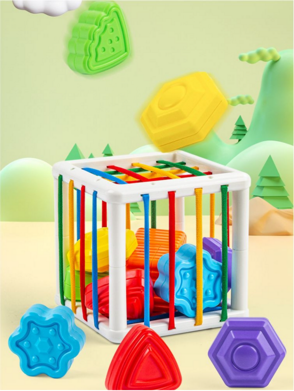 Sensorisk formkub – KibiTots Baby, Montessori, BPA-fri, från 6 månader
