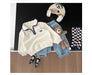 Sweatshirt i Vintage-stil – Happiness Unisex, Vit, Bomull, Storlek 0–4 år