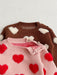 Stickad Tröja – Knitted Love Flicka, Rosa/Brun, Bomull, Storlek 0–3 år