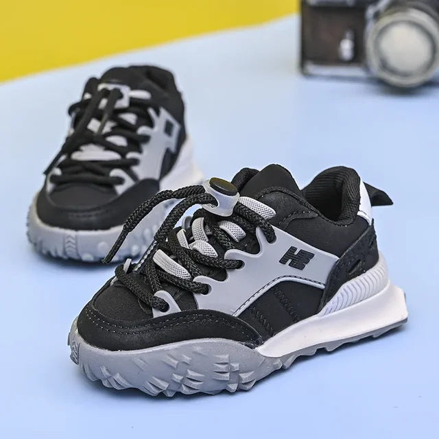 Sneakers - Gali Unisex, Svart/Orange, Polyester, Storlek 21-30