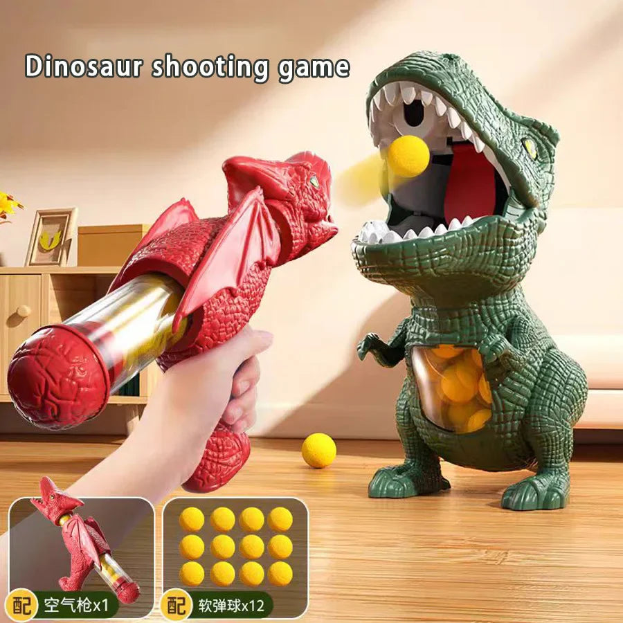 Dinosaurie Skjutspel Barn – T-Rex Ball Shooter med Foamblollar