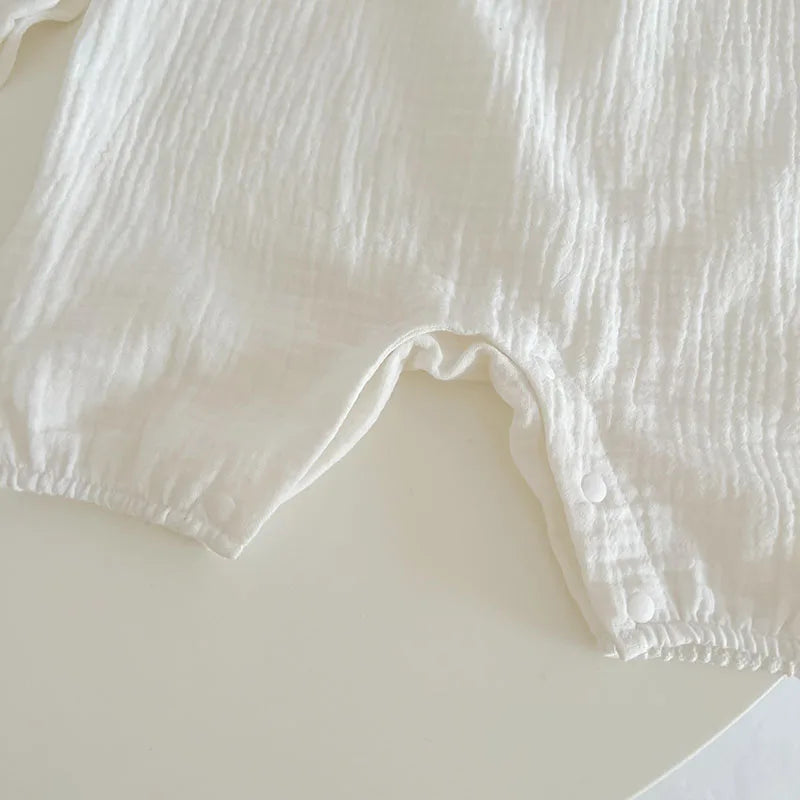 Baby Bear Set – Andningsbart Sommarset med Romper och Solhatt för Bebisar 3–24 månader