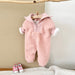 Jumpsuit/Overall i Fleece – Baby, Rosa/Brun, Bomull, Storlek 0–2 år