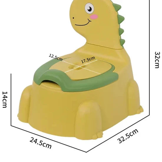 Dino-toalett för barn – Blå/Rosa/Grön, Halkfri, Lätt att Rengöra, BPA-fri