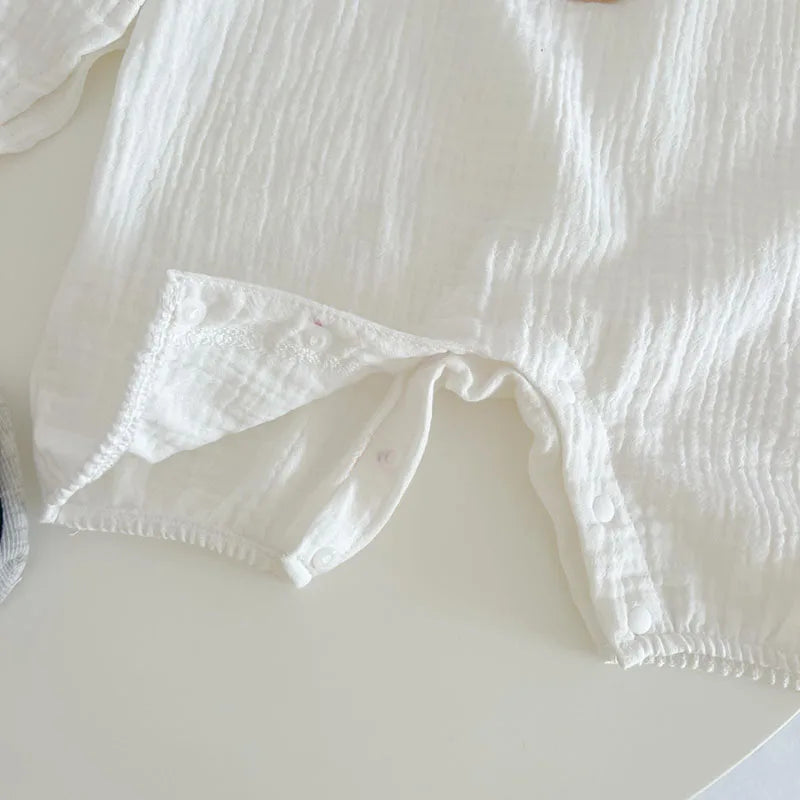 Baby Bear Set – Andningsbart Sommarset med Romper och Solhatt för Bebisar 3–24 månader