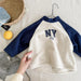 Tröja med fleece – CityStyle Unisex, Blå/Vit, Bomull, Storlek 0–6 år