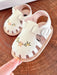 Babysandaler med Blombroderi – Little Steps Flickor, Svart/Rosa/Beige/Grön/Vit, Storlek 0–2 år