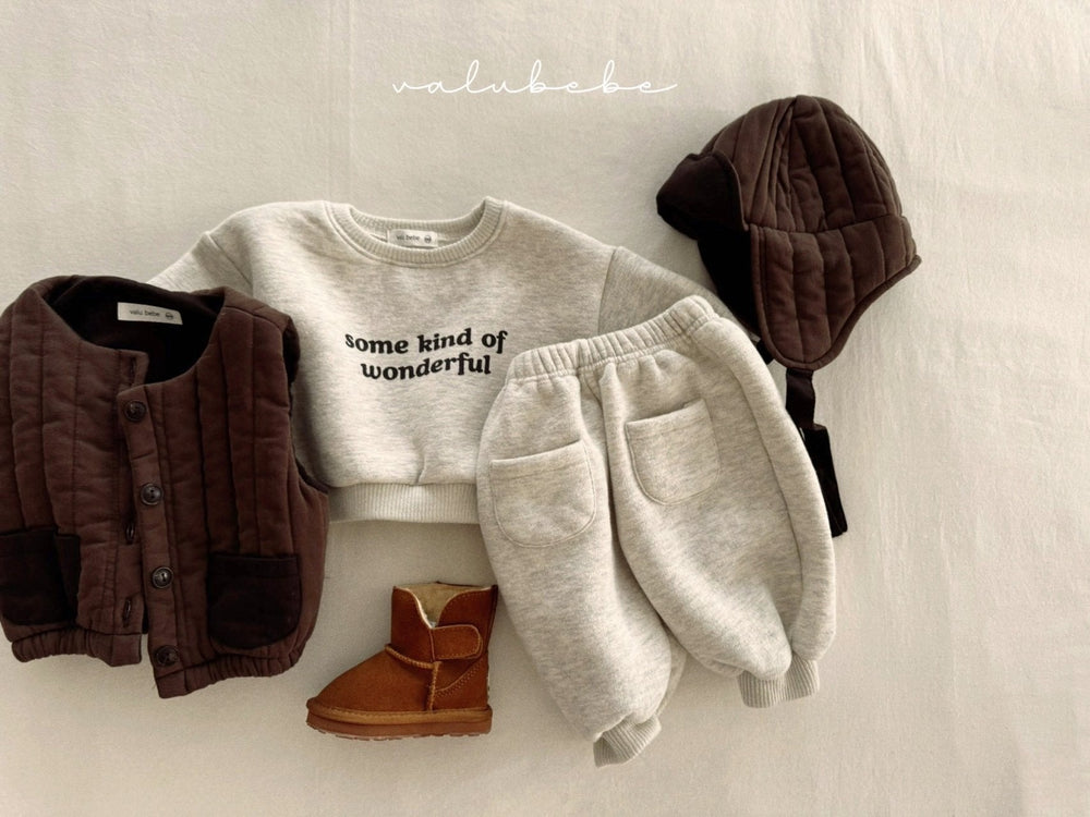 Tröja – WonderWear Unisex, Brun/Grå, Bomull, Storlek 0–5 år