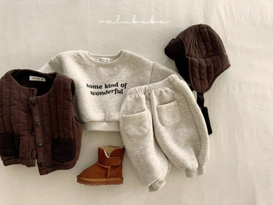 Tröja – WonderWear Unisex, Brun/Grå, Bomull, Storlek 0–5 år