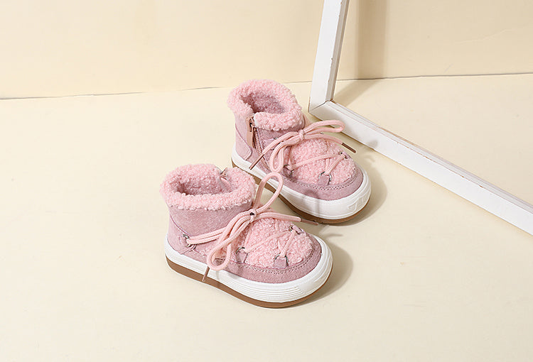 Vinterstövlar – Bama Flickor, Svart/Beige/Rosa, Mocka, Storlek 15–30