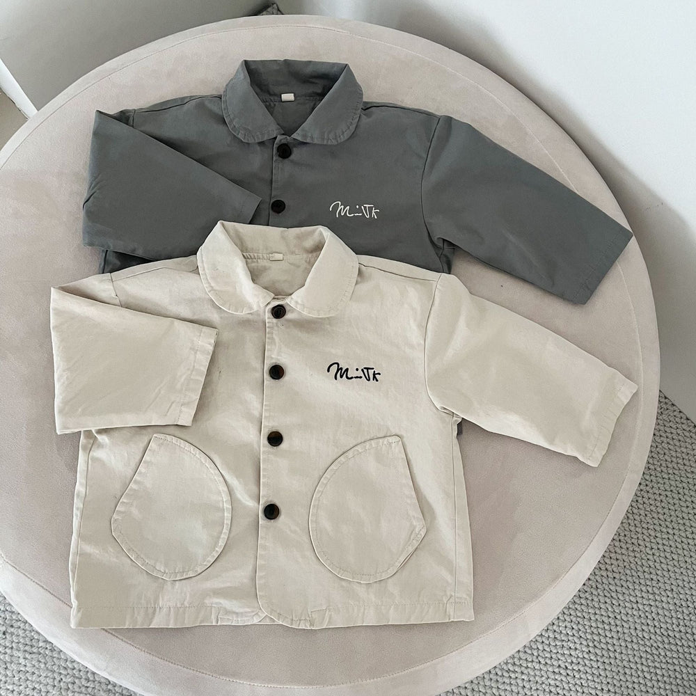 Jacka – LittleUrban Unisex, Grå/Beige, Bomull, Storlek 0–8 år
