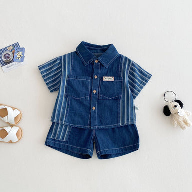 Denim Days Baby- & Barnsommarset – Unisex jeansskjorta och shorts | Lune & Lio | Storlek 0–7 år | 100 % bomull
