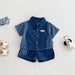 Denim Days Baby- & Barnsommarset – Unisex jeansskjorta och shorts | Lune & Lio | Storlek 0–7 år | 100 % bomull