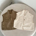 Väst med knäppning – Explorer Unisex, Beige/Brun, Bomull, 0–8 år