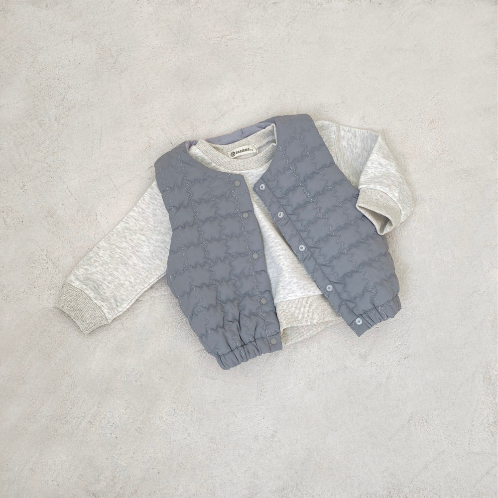 Vadderad Väst | CloudNest Unisex, Grå/Beige, Bomull, 0–3 år