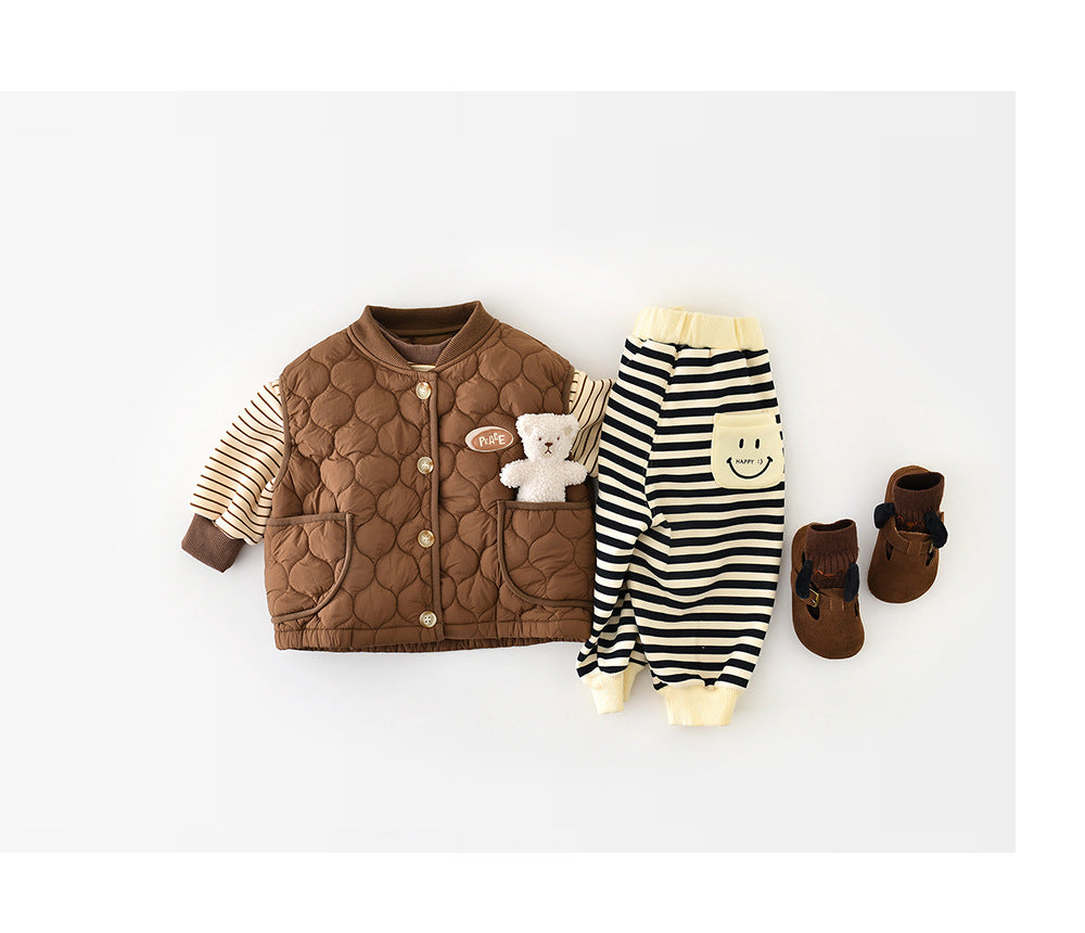 Vadderad Västd - CozyNest Unisex, Beige/Brun, Bomull, Storlek 0–4 år