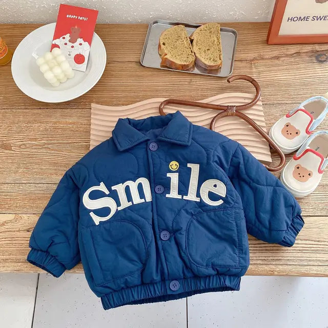 Jacka - Smile Unisex, Blå/Beige, Polyester, Storlek 0–6 år