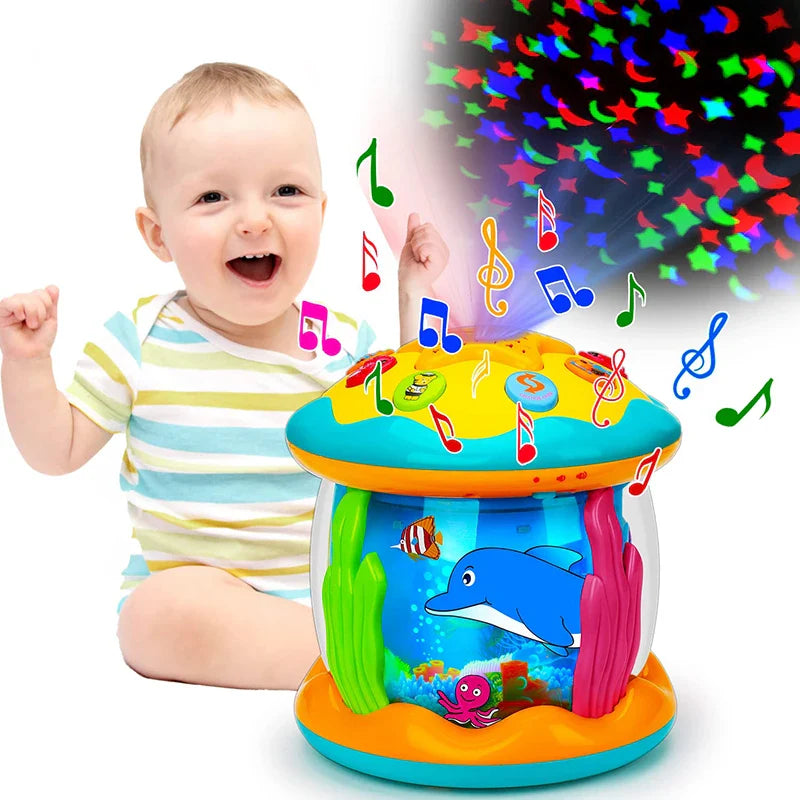 Montessori Magisk Mage-tid Projektor – Havsvärld Projektion, Sensorisk Stimulering, BPA-fri, Bärbar, Lugnande Musik & Naturljud