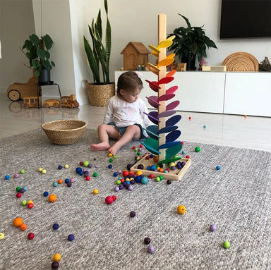Trämusikträd med Kulbana – Pedagogiskt Leksak för Barn | MelodySprout 71 cm
