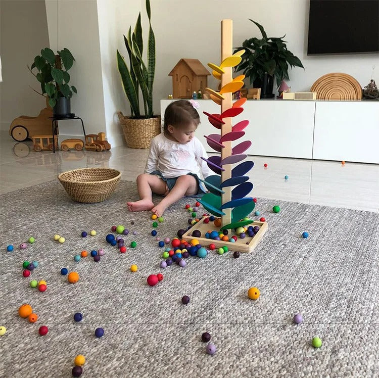 Trämusikträd med Kulbana – Pedagogiskt Leksak för Barn | MelodySprout 71 cm
