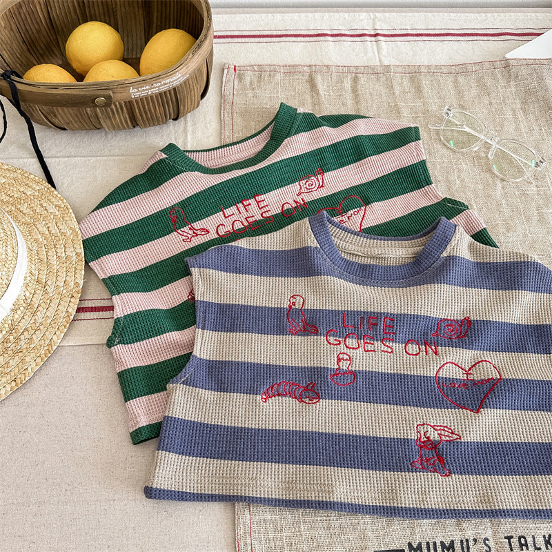 Ribb Sommarset – Little Waves Unisex, Blå/Grön, Bomull, 0–6 år