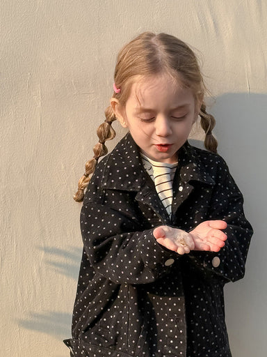 Jeansjacka med prickar – LittleTrend Flickor, Svart, Bomull, Storlek 1–8 år